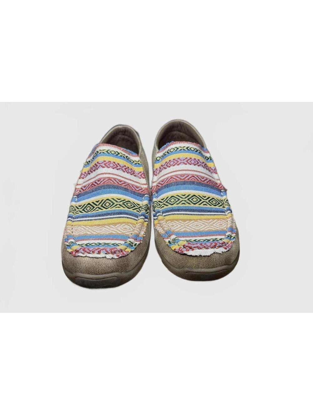 Roper Slip-On Shoes Women's Size 8 Beige Multicolor Aztec Print Comfort Casual - Picture 2 of 5